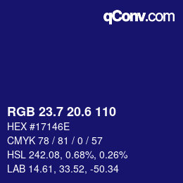 カラーコード: RGB 23.7 20.6 110 | qconv.com