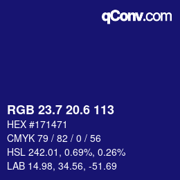 カラーコード: RGB 23.7 20.6 113 | qconv.com