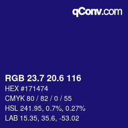 カラーコード: RGB 23.7 20.6 116 | qconv.com