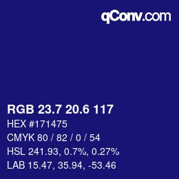 カラーコード: RGB 23.7 20.6 117 | qconv.com
