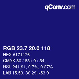 カラーコード: RGB 23.7 20.6 118 | qconv.com