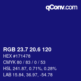 カラーコード: RGB 23.7 20.6 120 | qconv.com