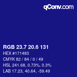 カラーコード: RGB 23.7 20.6 131 | qconv.com