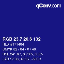 カラーコード: RGB 23.7 20.6 132 | qconv.com