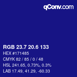 カラーコード: RGB 23.7 20.6 133 | qconv.com