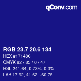 カラーコード: RGB 23.7 20.6 134 | qconv.com