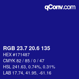 カラーコード: RGB 23.7 20.6 135 | qconv.com