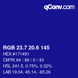 カラーコード: RGB 23.7 20.6 145 | qconv.com