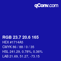 カラーコード: RGB 23.7 20.6 165 | qconv.com