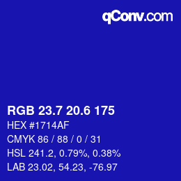 カラーコード: RGB 23.7 20.6 175 | qconv.com
