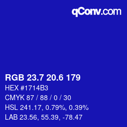 カラーコード: RGB 23.7 20.6 179 | qconv.com