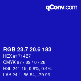 カラーコード: RGB 23.7 20.6 183 | qconv.com