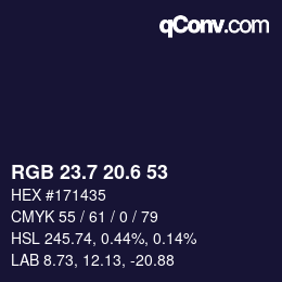カラーコード: RGB 23.7 20.6 53 | qconv.com