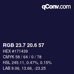 カラーコード: RGB 23.7 20.6 57 | qconv.com