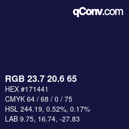 カラーコード: RGB 23.7 20.6 65 | qconv.com