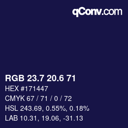 カラーコード: RGB 23.7 20.6 71 | qconv.com