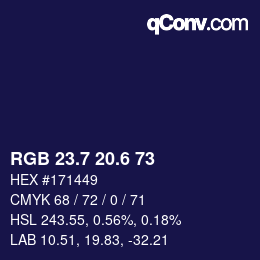 カラーコード: RGB 23.7 20.6 73 | qconv.com