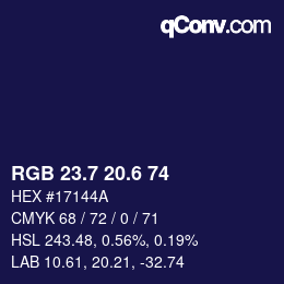カラーコード: RGB 23.7 20.6 74 | qconv.com