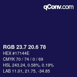 カラーコード: RGB 23.7 20.6 78 | qconv.com