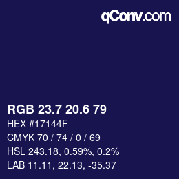 カラーコード: RGB 23.7 20.6 79 | qconv.com