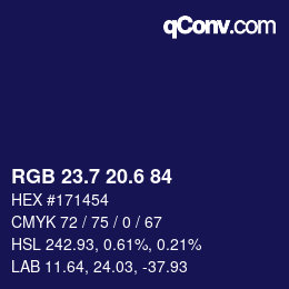 カラーコード: RGB 23.7 20.6 84 | qconv.com