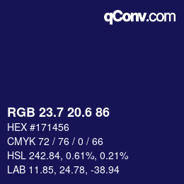 カラーコード: RGB 23.7 20.6 86 | qconv.com