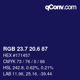 カラーコード: RGB 23.7 20.6 87 | qconv.com