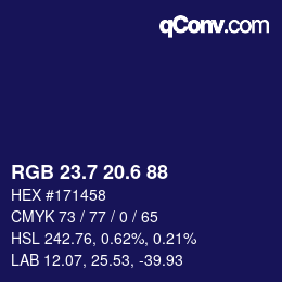 カラーコード: RGB 23.7 20.6 88 | qconv.com