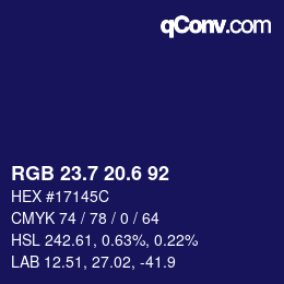 カラーコード: RGB 23.7 20.6 92 | qconv.com