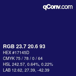 カラーコード: RGB 23.7 20.6 93 | qconv.com