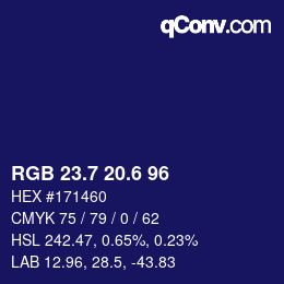 カラーコード: RGB 23.7 20.6 96 | qconv.com