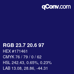カラーコード: RGB 23.7 20.6 97 | qconv.com