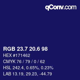 カラーコード: RGB 23.7 20.6 98 | qconv.com