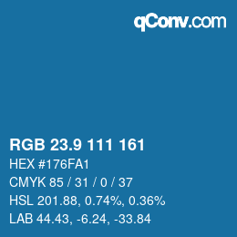 カラーコード: RGB 23.9 111 161 | qconv.com