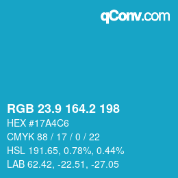 Color code: RGB 23.9 164.2 198 | qconv.com
