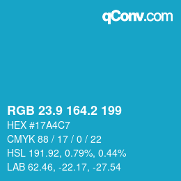 Color code: RGB 23.9 164.2 199 | qconv.com