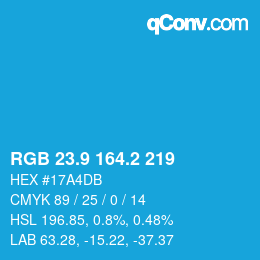 Color code: RGB 23.9 164.2 219 | qconv.com