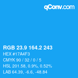 Color code: RGB 23.9 164.2 243 | qconv.com