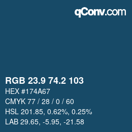 Color code: RGB 23.9 74.2 103 | qconv.com