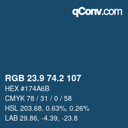 Color code: RGB 23.9 74.2 107 | qconv.com