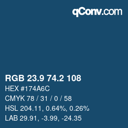 カラーコード: RGB 23.9 74.2 108 | qconv.com