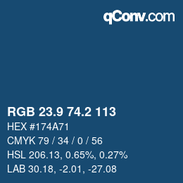Color code: RGB 23.9 74.2 113 | qconv.com