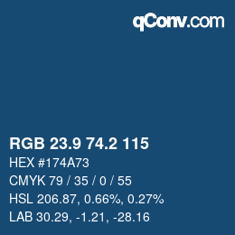カラーコード: RGB 23.9 74.2 115 | qconv.com