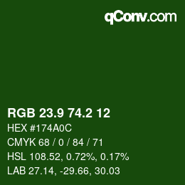 カラーコード: RGB 23.9 74.2 12 | qconv.com