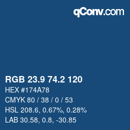 Color code: RGB 23.9 74.2 120 | qconv.com