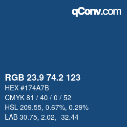 Color code: RGB 23.9 74.2 123 | qconv.com