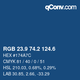 カラーコード: RGB 23.9 74.2 124.6 | qconv.com