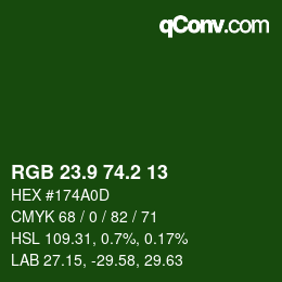 カラーコード: RGB 23.9 74.2 13 | qconv.com