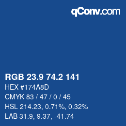 カラーコード: RGB 23.9 74.2 141 | qconv.com