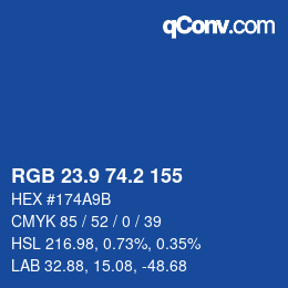 Color code: RGB 23.9 74.2 155 | qconv.com
